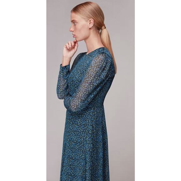 EUC WHISTLES Scattered Bloom Dobby Dress sz: 12 - Picture 3 of 12